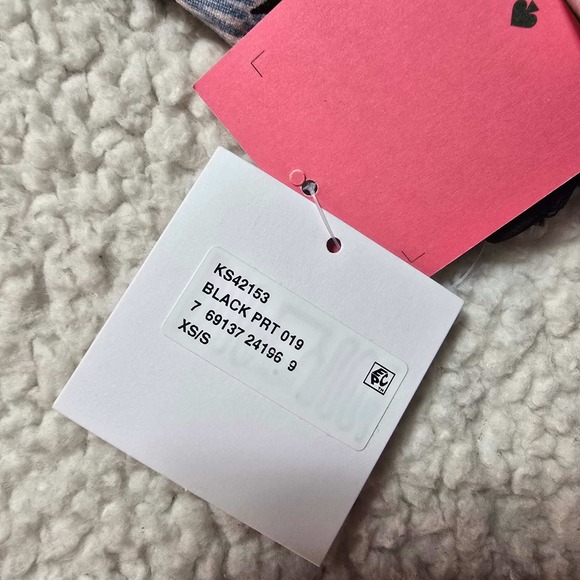 Kate Spade New York Spade Heart Print Robe Black Multi KS42153 Womens XS/S NWT - Picture 3 of 9